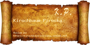 Kirschbaum Piroska névjegykártya